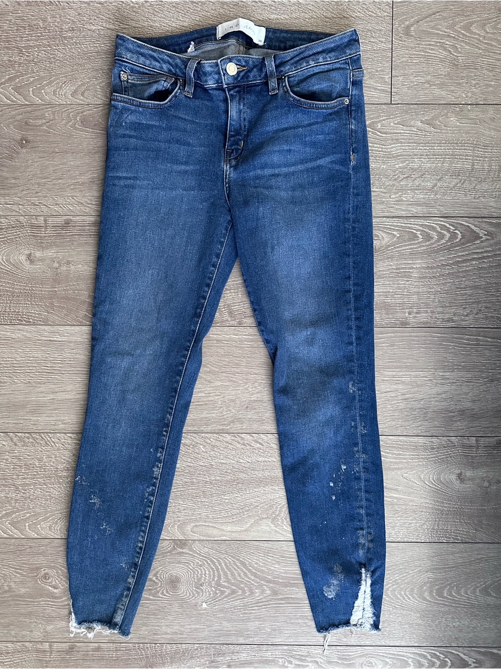 IRO Women's Blue Skinny Jeans with Distressed Hem